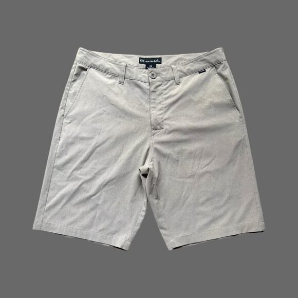 Travis Mathew Khaki 10" Breathable Performance Shorts Men’s 34 EUC - Picture 1 of 6